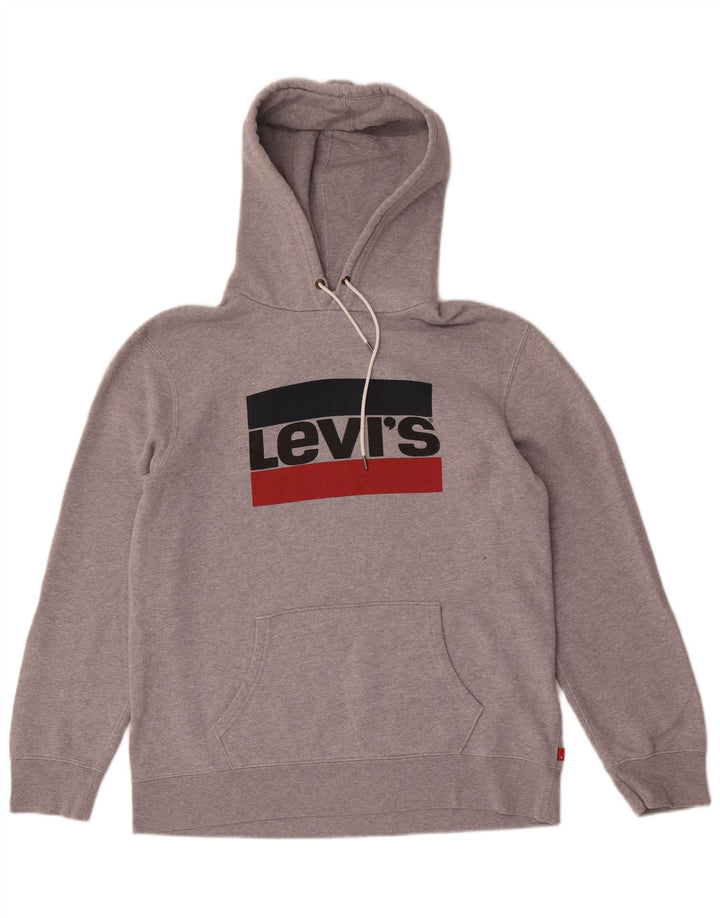 Мужской джемпер с капюшоном Levi's, большой серый, хлопковый