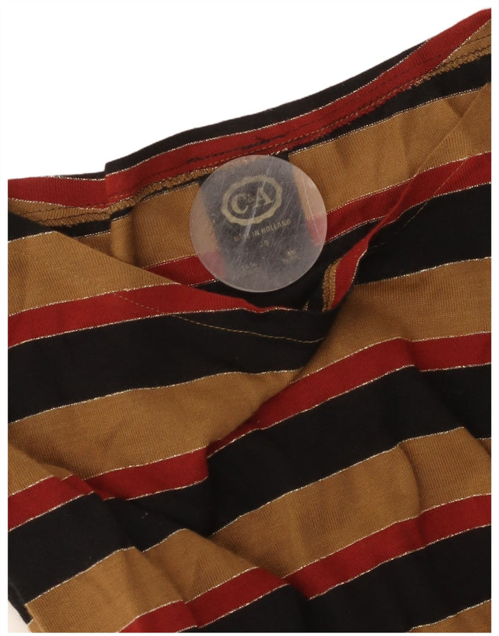 Женское платье макси с длинными рукавами C&A, цвет ЕС 38, средний, коричневый, в полоску, акрил