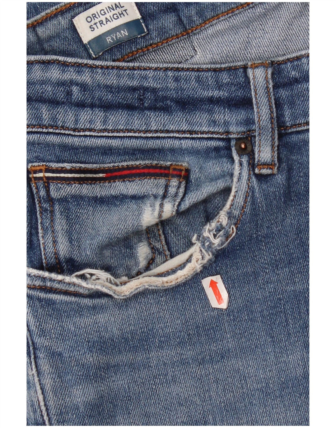 Мужские прямые джинсы Tommy Hilfiger Ryan W32 L42, синий хлопок