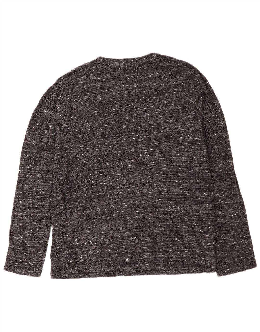 SUPERDRY Мужской топ с длинным рукавом 3XL, серый хлопок с крапинками