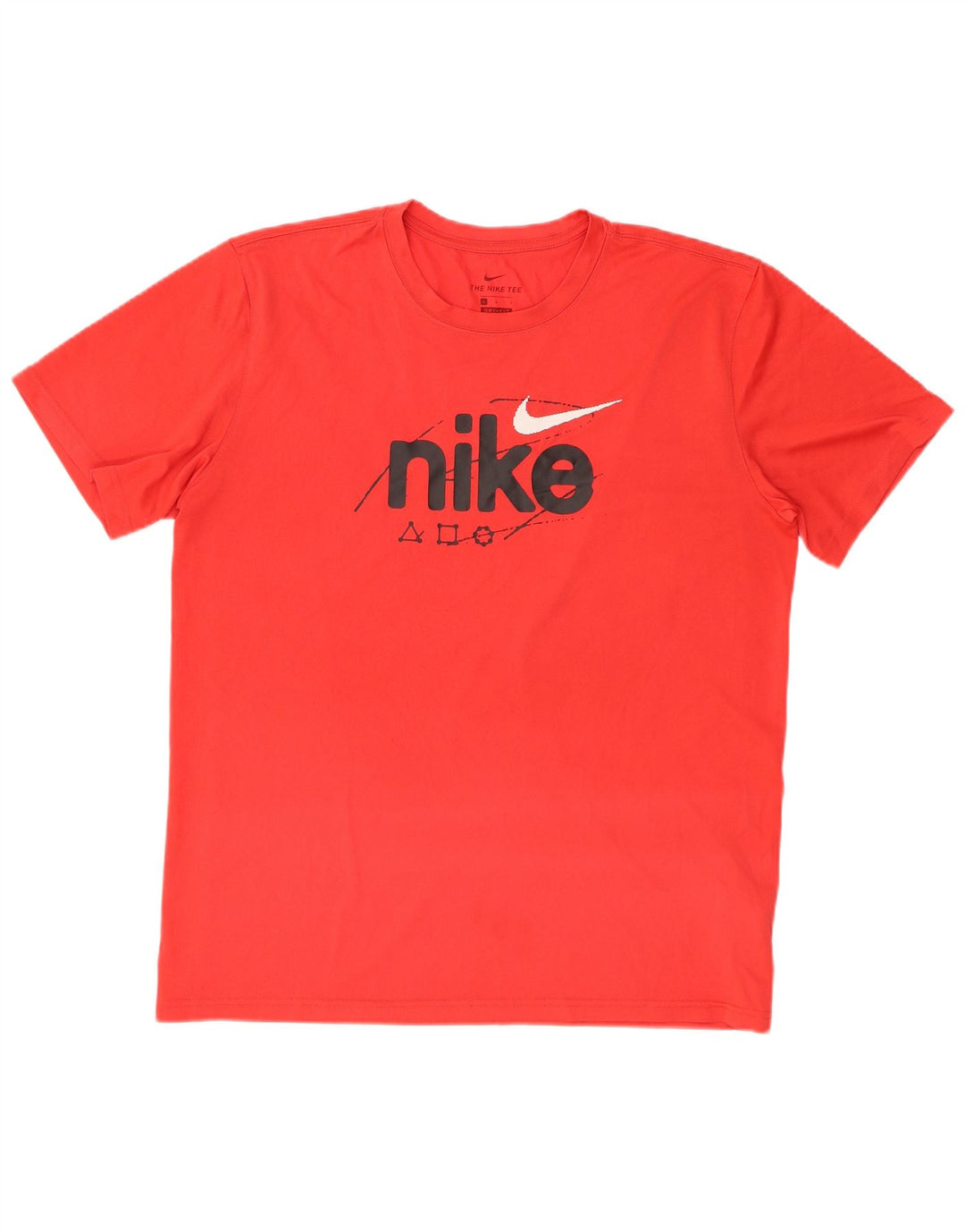 Мужская футболка NIKE Dri Fit с рисунком, большой красный полиэстер
