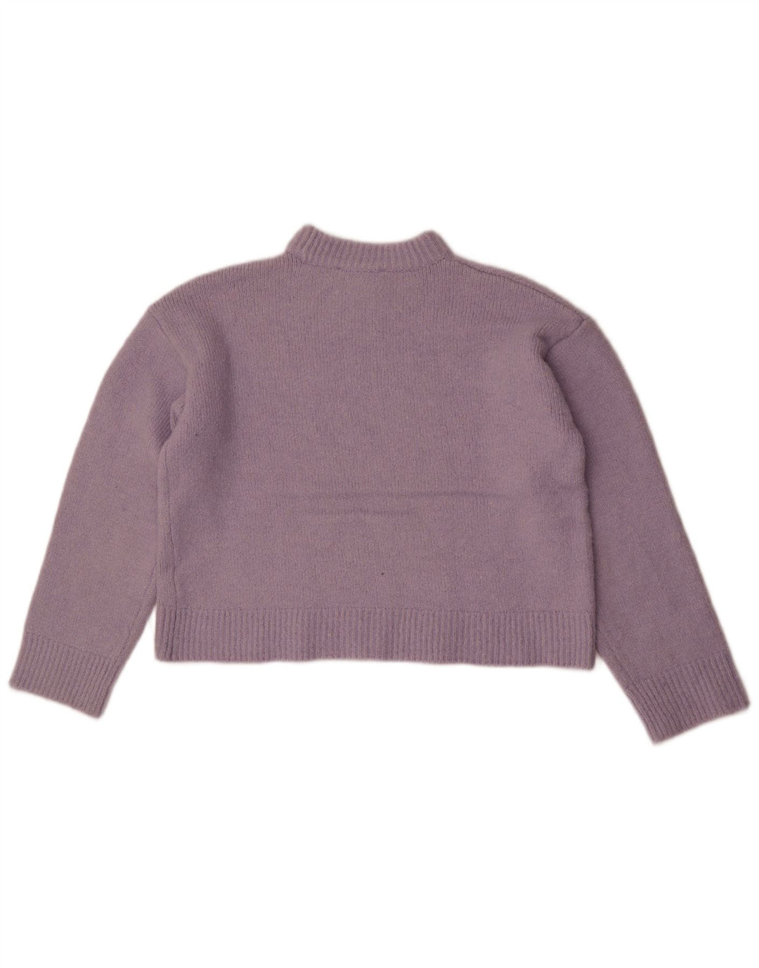 Женский укороченный джемпер с круглым вырезом Zara UK 14, средний фиолетовый полиэстер