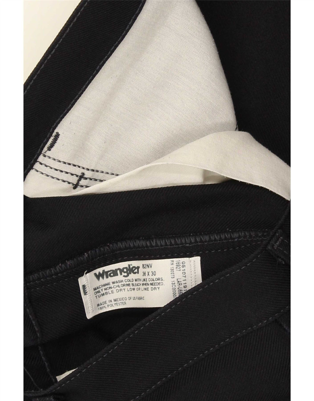 Мужские прямые повседневные брюки Wrangler W36 L30 темно-синего цвета из полиэстера
