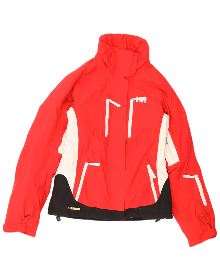 Женская лыжная куртка Helly Hansen UK 6 XS красная из полиэстера с цветными блоками