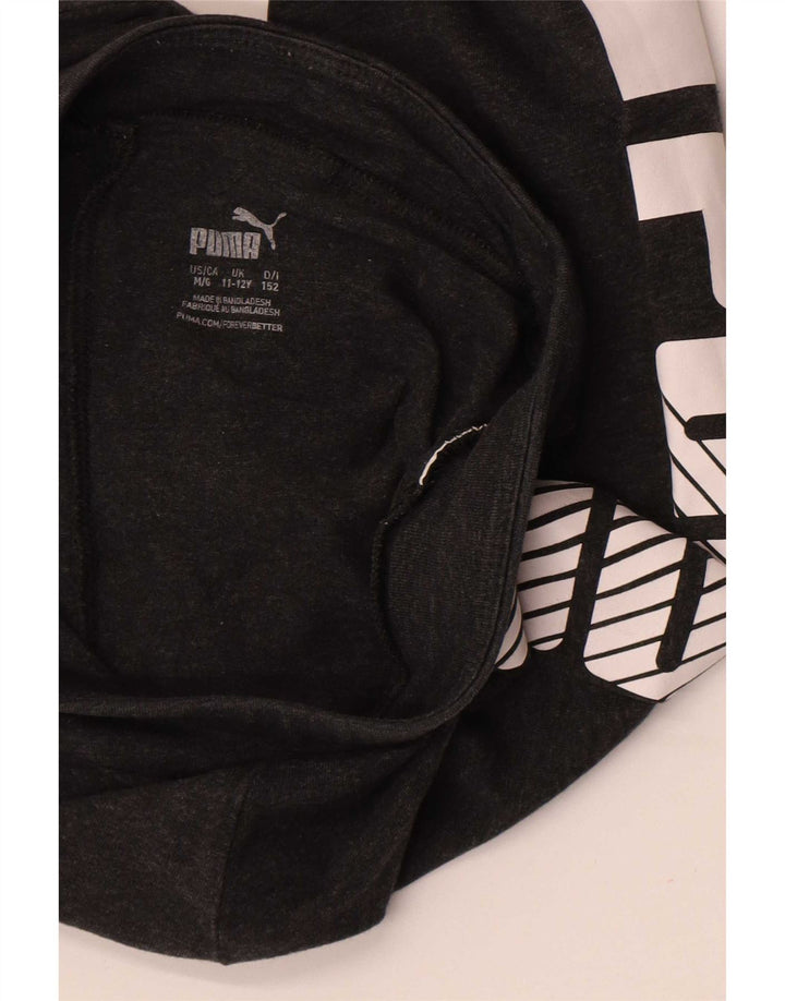 Леггинсы с рисунком Puma для девочек 11-12 лет, серые