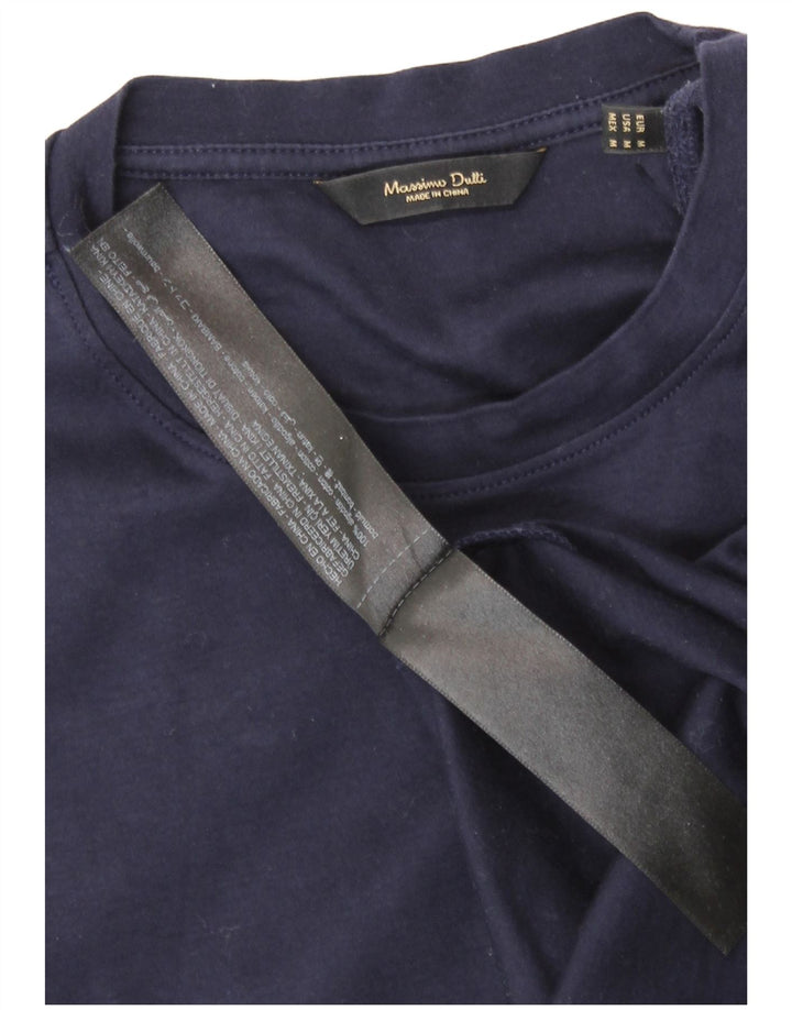 Massimo Dutti Мужская футболка Top Medium Темно-синяя хлопковая