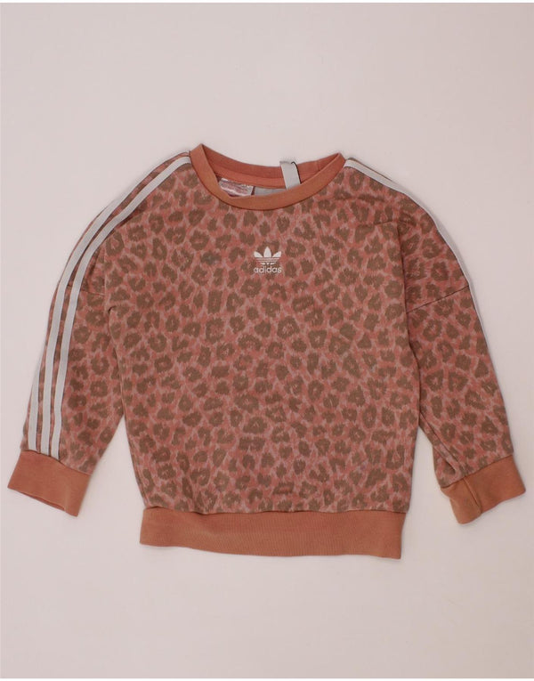 ADIDAS Baby Girls Full Tracksuit 18-24 Months  Pink Animal Print Cotton