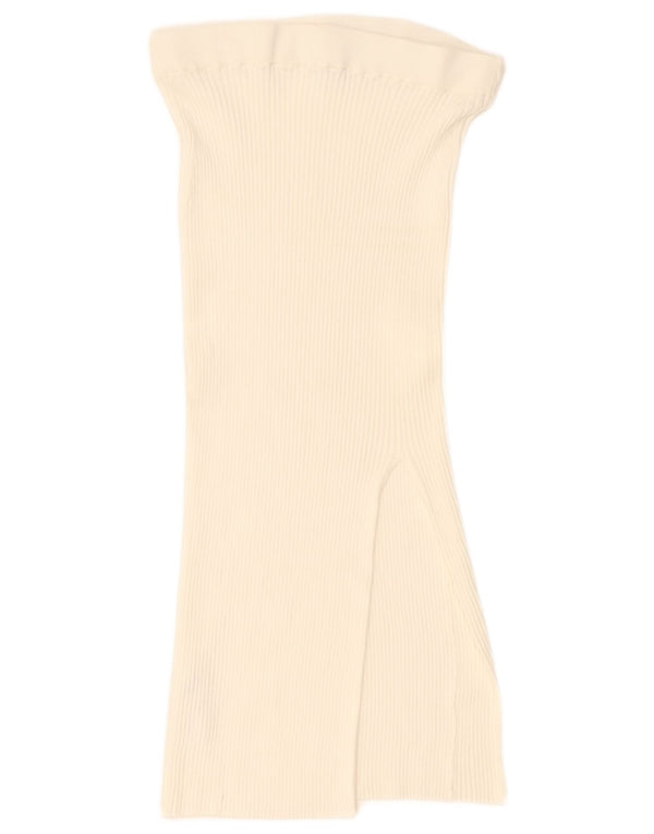 Женская юбка миди с высокой талией Jack Wills UK 12 Medium W28 Off White Viscose