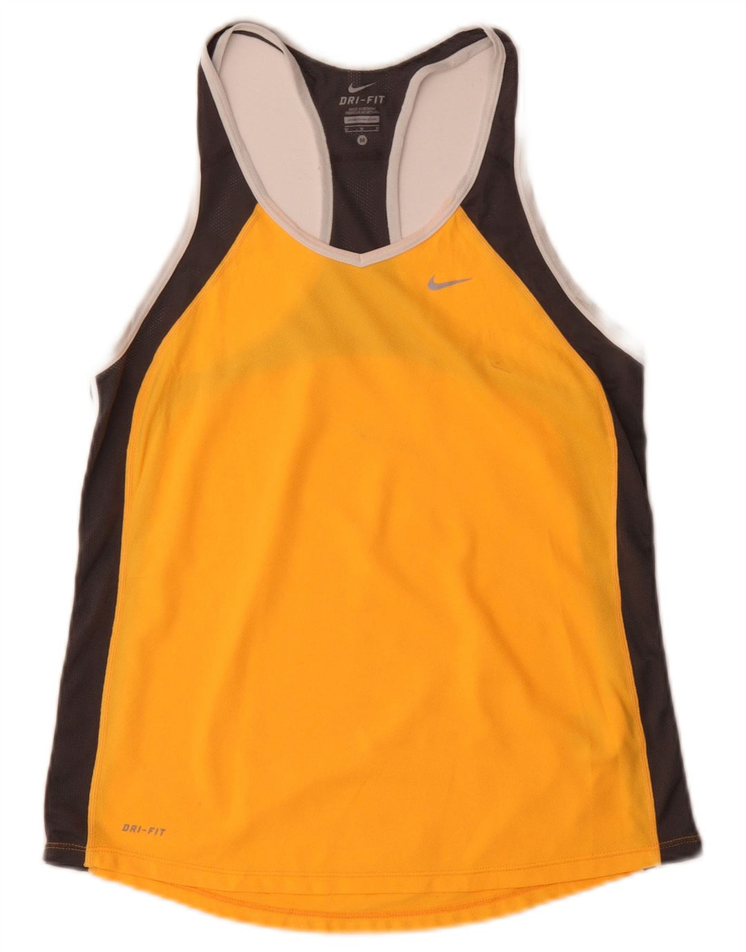 Женский жилет Nike Dri Fit UK 12, средний желтый полиэстер с цветными блоками