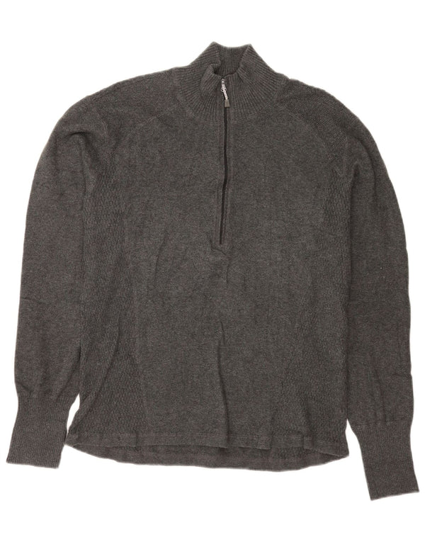 Женский джемпер с воротником на молнии Eddie Bauer, Великобритания, 18 XL, серый хлопок
