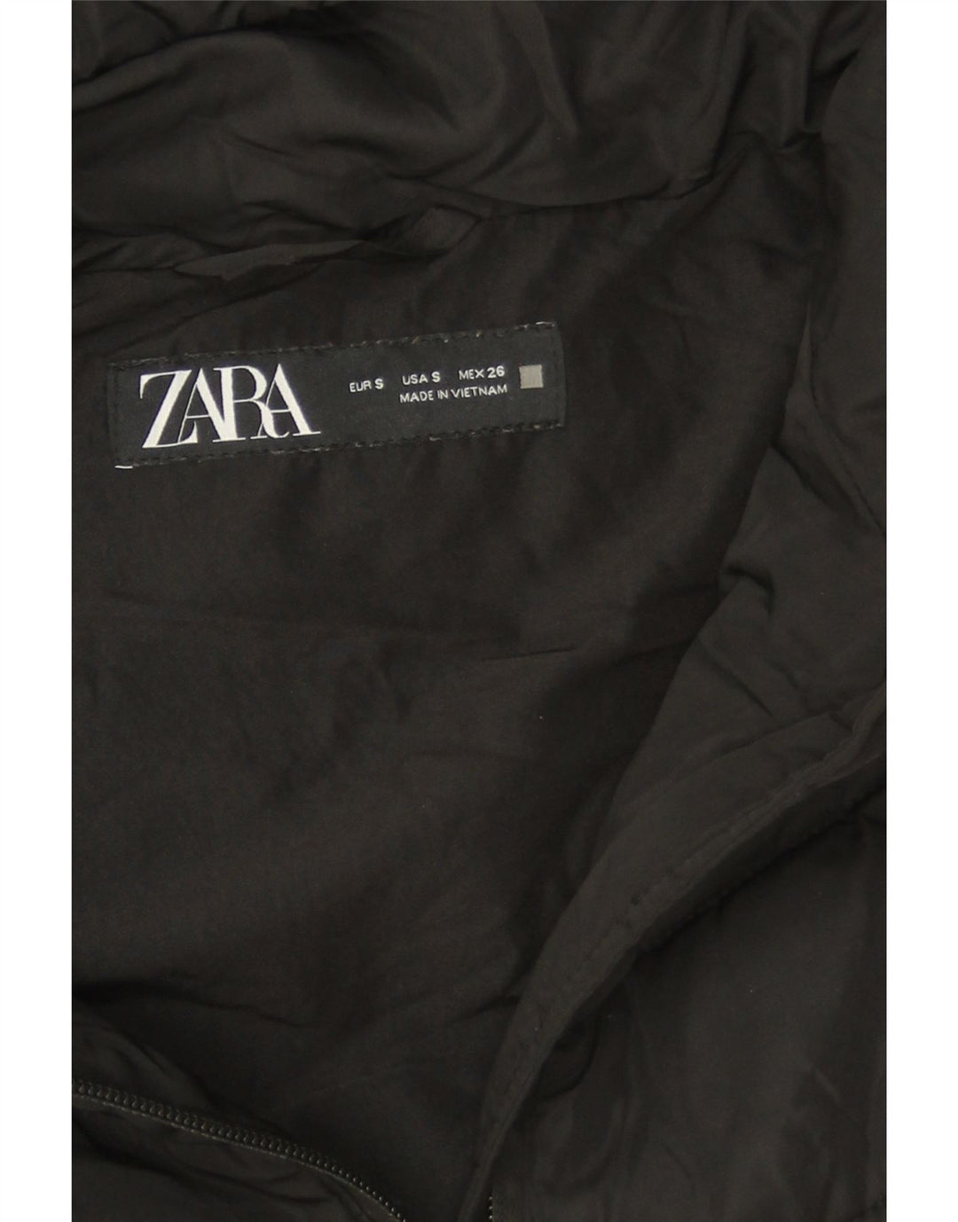 Женская стеганая куртка Zara UK 10, маленький черный полиэстер