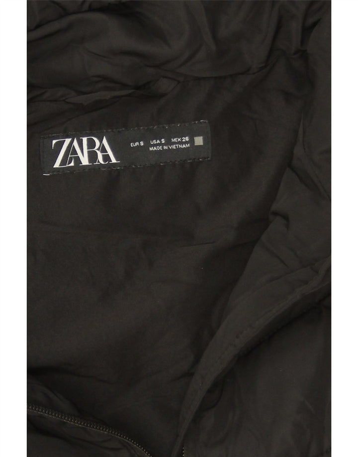 Женская стеганая куртка Zara UK 10, маленький черный полиэстер
