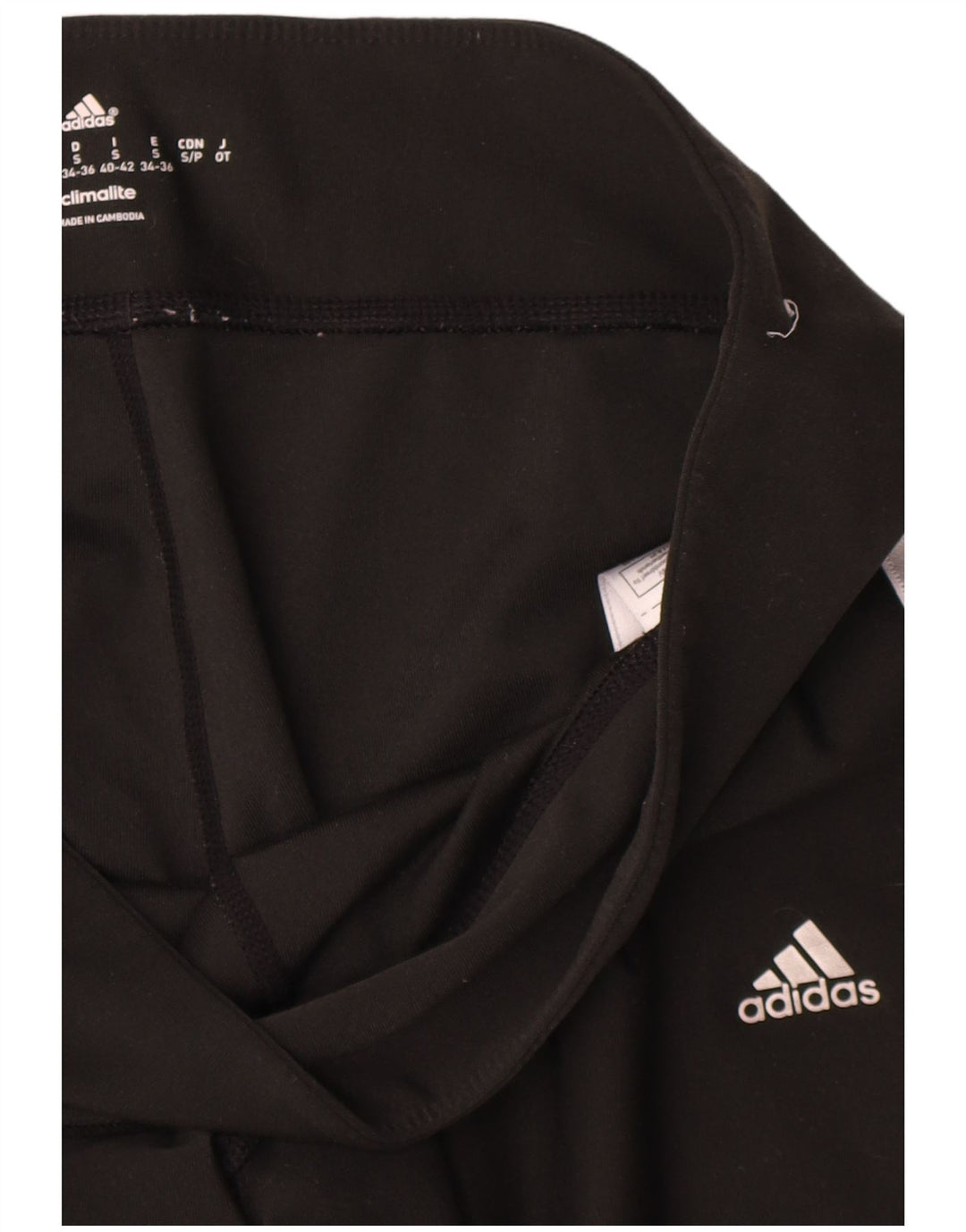 Женские укороченные леггинсы Adidas UK 8, маленькие черные из полиэстера