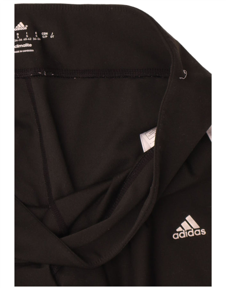 Женские укороченные леггинсы Adidas UK 8, маленькие черные из полиэстера