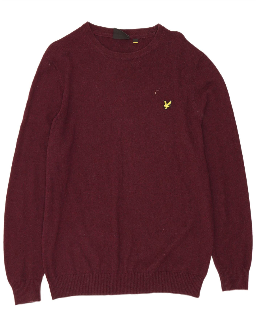 Мужской джемпер с круглым вырезом LYLE & SCOTT, большой бордовый хлопковый свитер