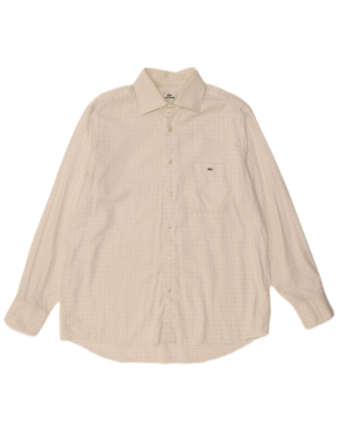 Мужская рубашка Lacoste, размер 44 XL, хлопковая белая клетка