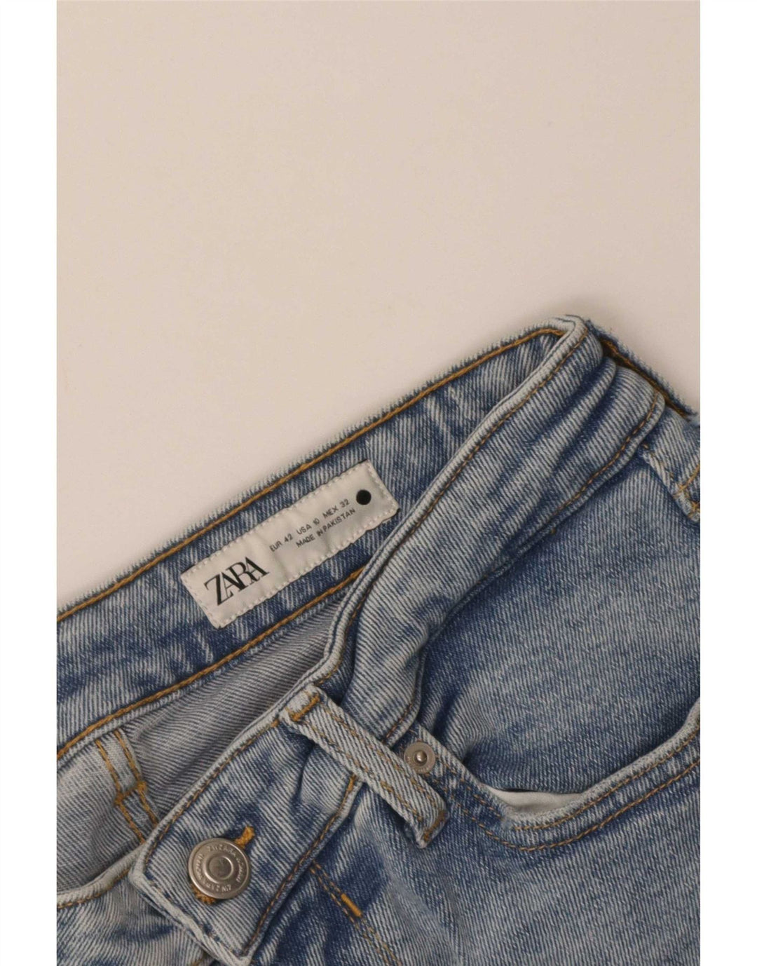 Женские укороченные джинсы Zara EU 42, большие W32 L24, синие
