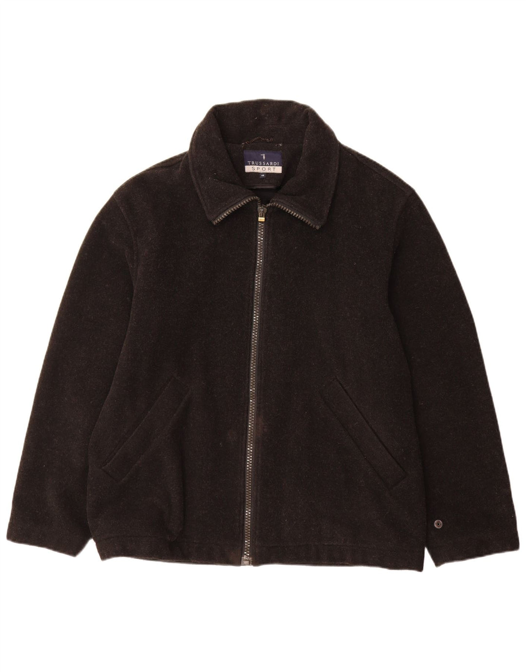 Мужская ветровка свободного покроя Trussardi IT 46, маленькая, черная шерсть