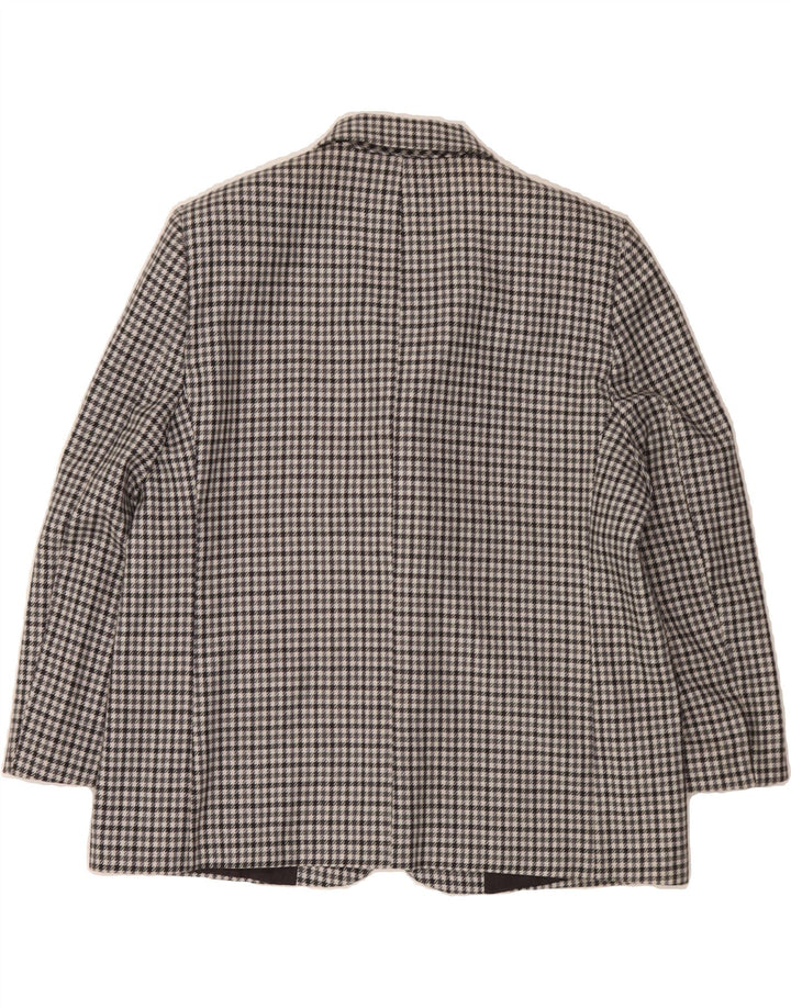 VINTAGE Womens 2 Button Blazer Jacket IT 49 XL Grey Houndstooth Vintage Vintage and Second-Hand Vintage from Messina Hembry 