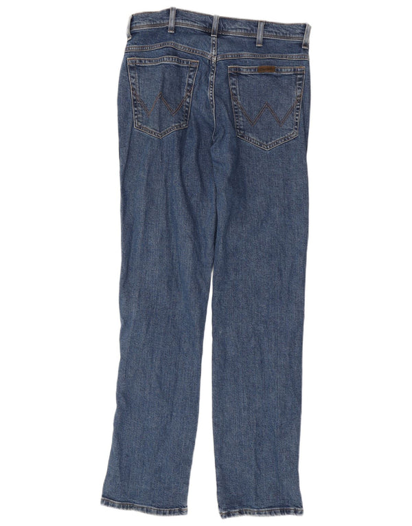 Мужские прямые джинсы WRANGLER стандартного кроя W33 L34, синий хлопок
