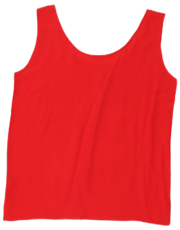 ВИНТАЖНЫЙ женский жилет UK 10, маленький красный шелковый