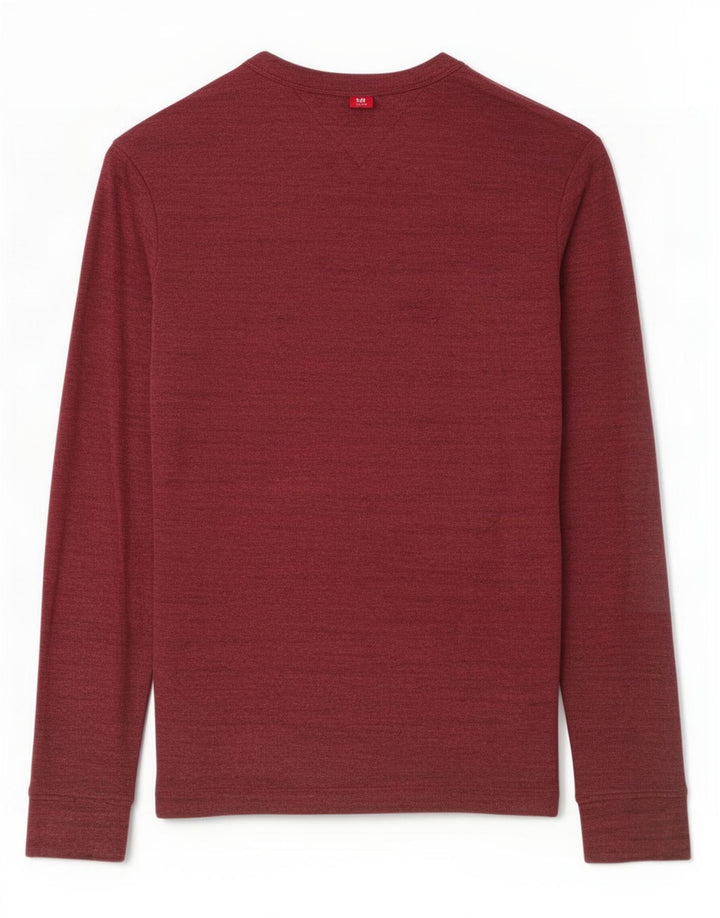 Мужской топ Tommy Hilfiger с длинным рукавом, средний бордовый, крапчатый хлопок