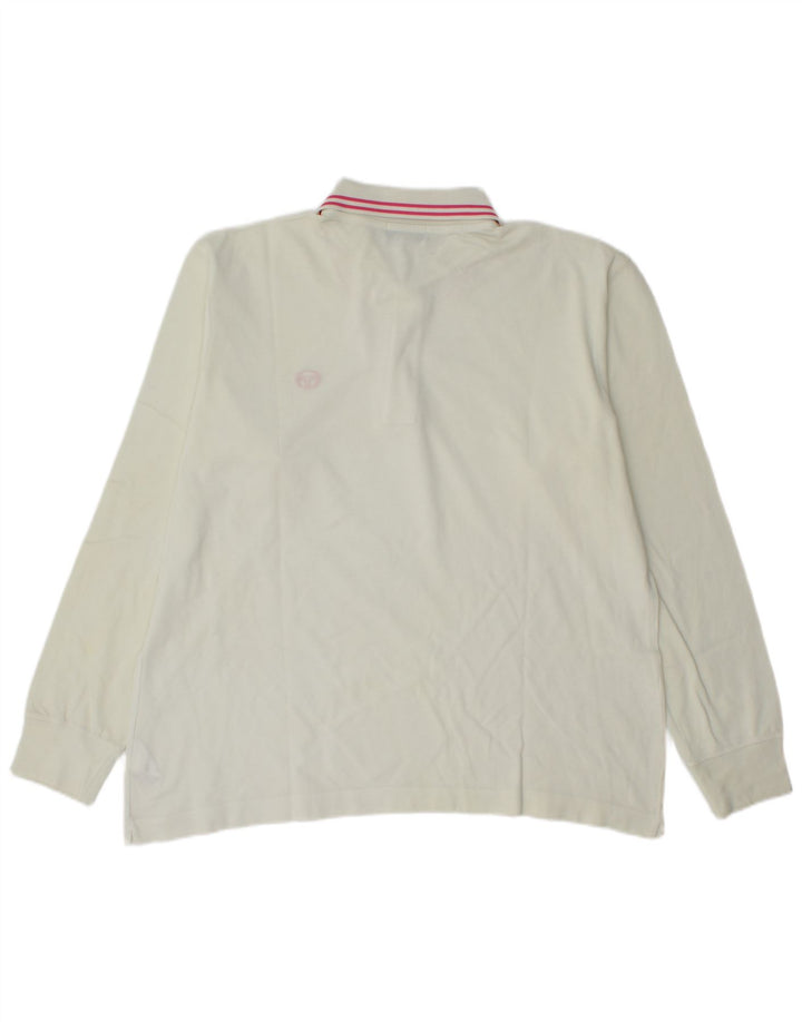 Мужская рубашка поло с длинным рукавом SERGIO TACCHINI, большой размер, белый хлопок