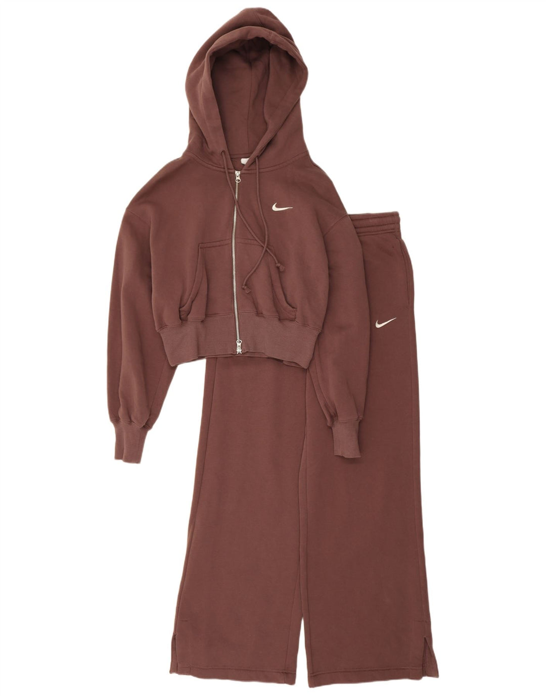 Женский спортивный костюм с капюшоном Nike UK 14, хлопковый средний коричневый цвет