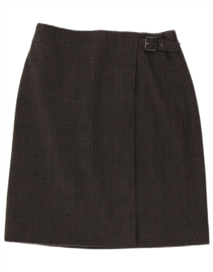 Женская юбка с запахом Armani US 6 Medium W28 Серая клетка из полиэстера
