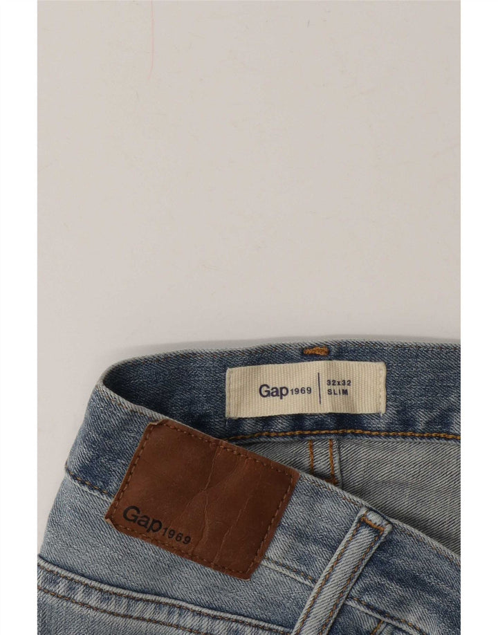 Мужские потертые узкие джинсы Gap W32 L32 синие