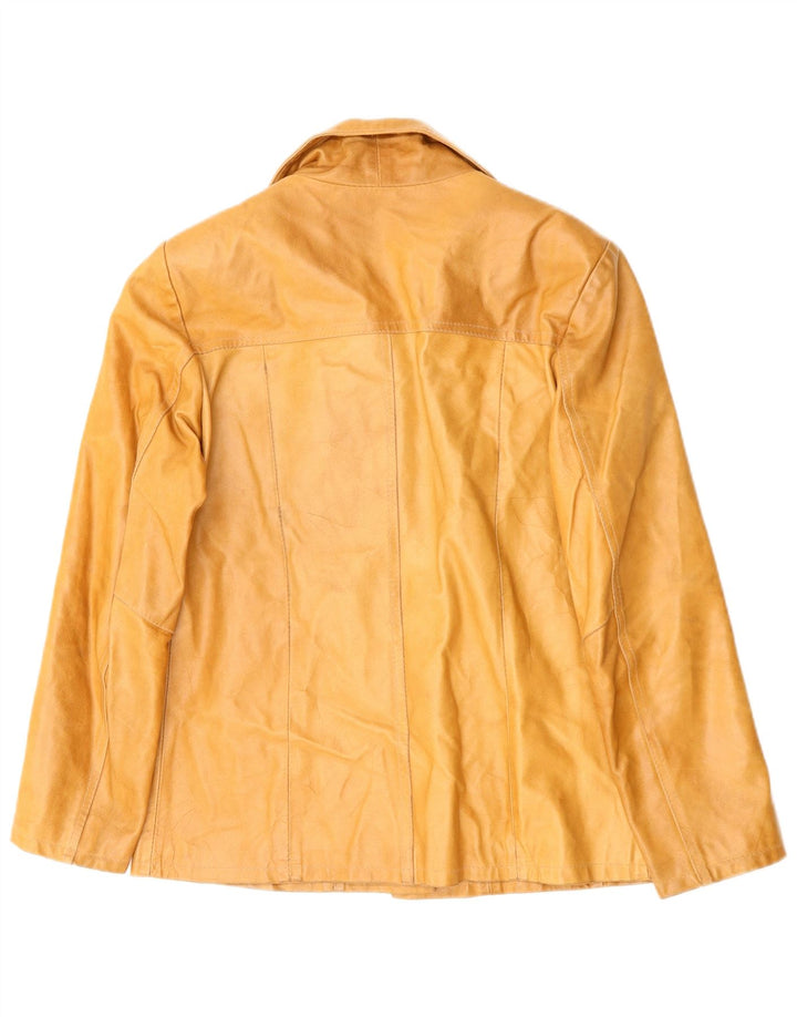 FERRONE Женская кожаная куртка UK 16, большая коричневая кожа