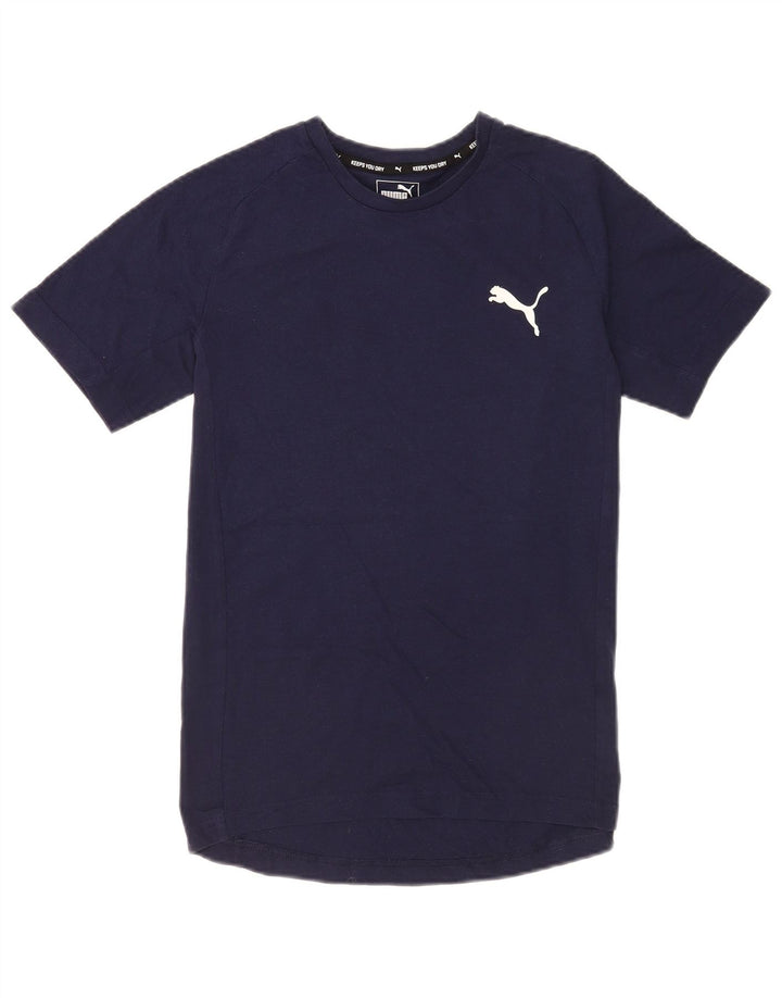 Мужская футболка Puma Top Medium Темно-Синяя Хлопок