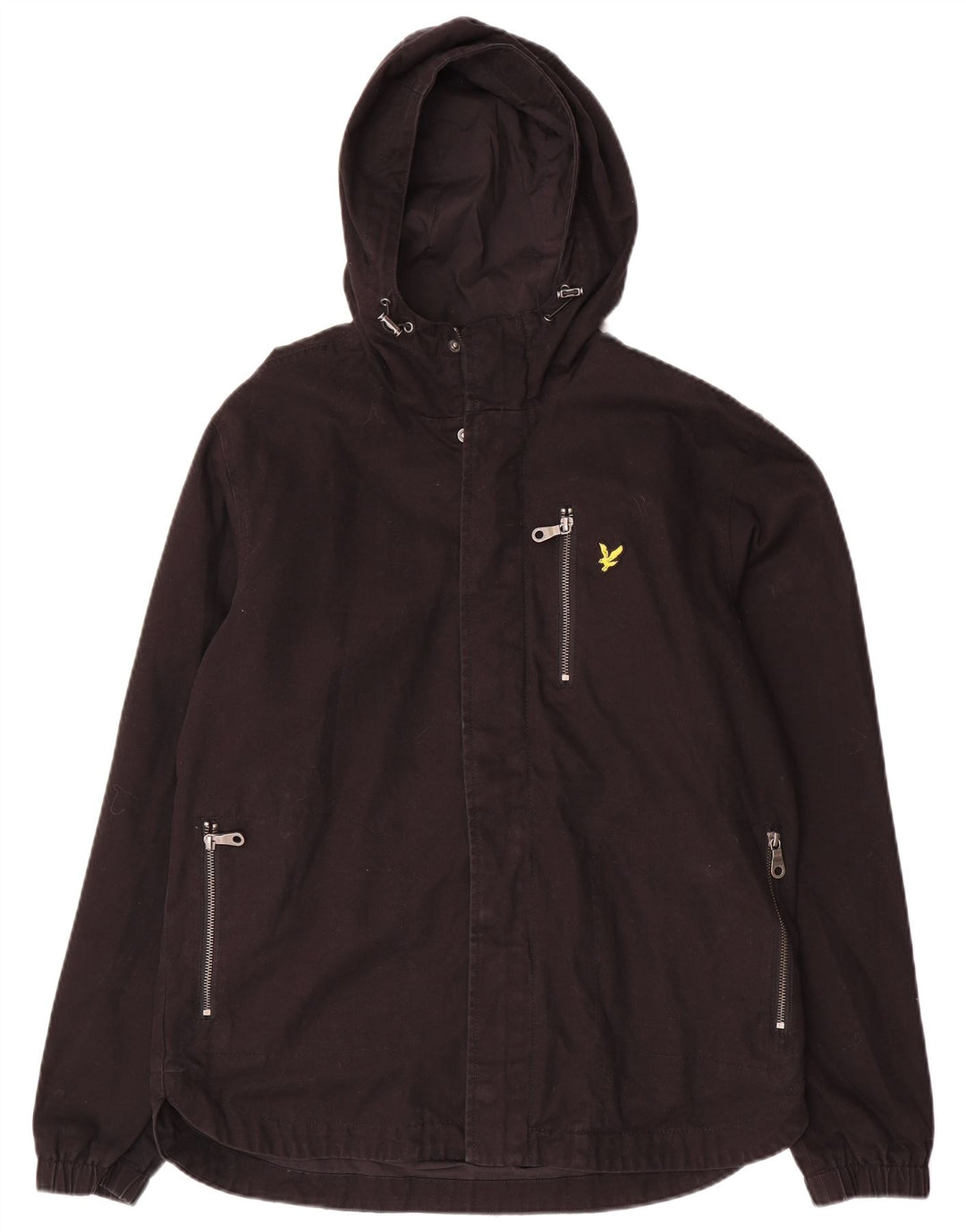 Мужская куртка-бомбер с капюшоном Lyle & Scott UK 38, средний черный хлопок