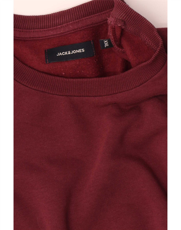 Мужской свитшот Jack & Jones 2XL темно-бордовый хлопок