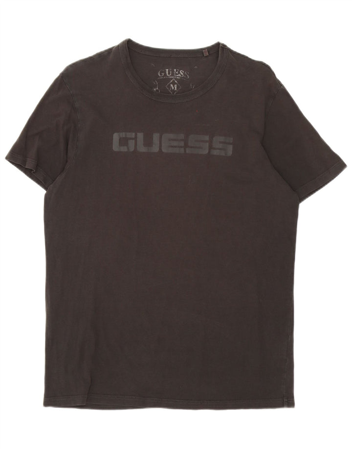 Мужская футболка Guess с графическим рисунком, средний черный хлопок