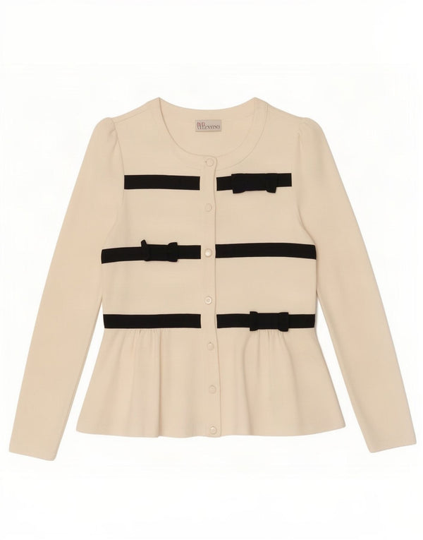 Красный женский кардиган Valentino UK 10, маленький белый в полоску