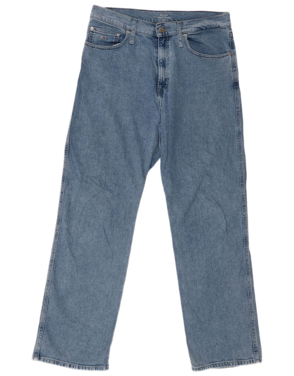 Мужские прямые джинсы TOMMY HILFIGER со средней посадкой W31 L32, синий хлопок