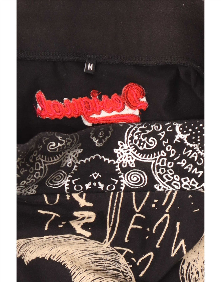 Женская юбка-трапеция с рисунком Desigual, средняя W30, черная с геометрическим рисунком