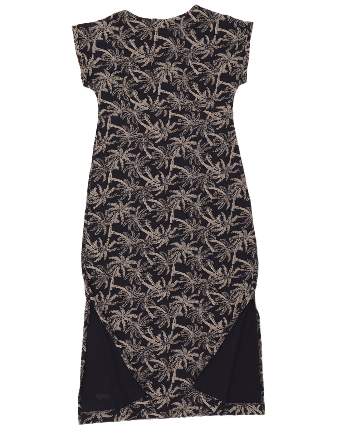 Женское платье макси с абстрактным узором WEIRD FISH UK 14, большой размер, темно-синий, хлопок