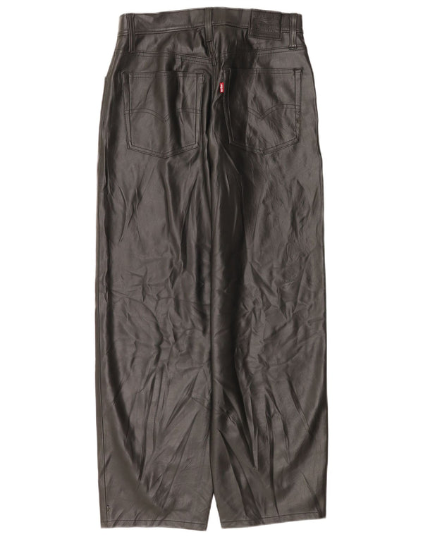 Женские брюки из искусственной кожи Levi's Baggy Dad W26 L30, черные, полиэстер
