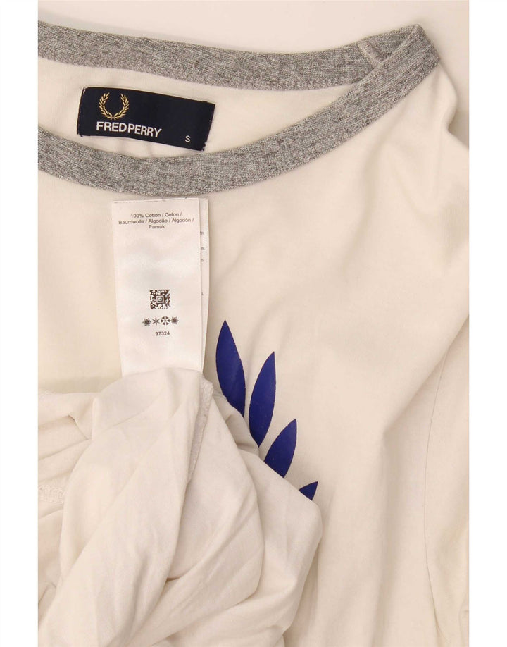 Мужская футболка с рисунком Fred Perry, маленький белый хлопок