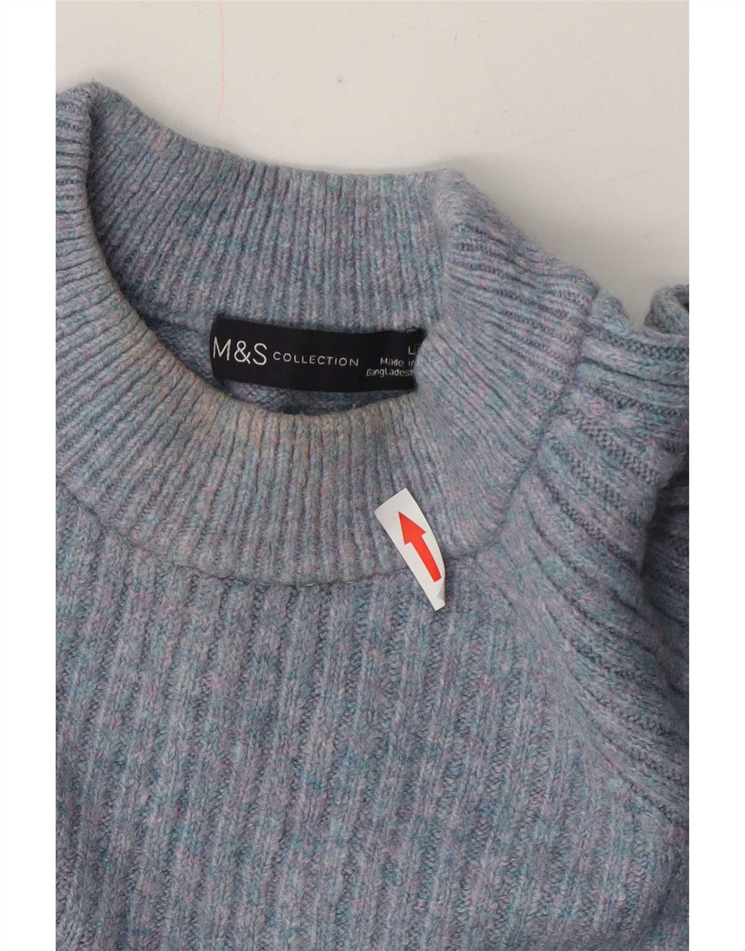 Женский джемпер с высоким воротником Marks & Spencer, Великобритания, 14, большой синий в крапинку