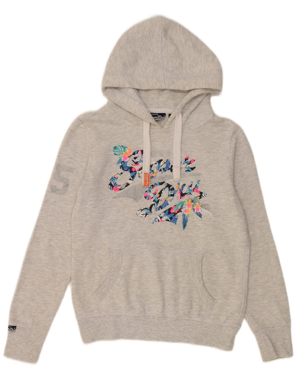 Женский джемпер с капюшоном Superdry Oversized, UK 10, маленький, серый, хлопок