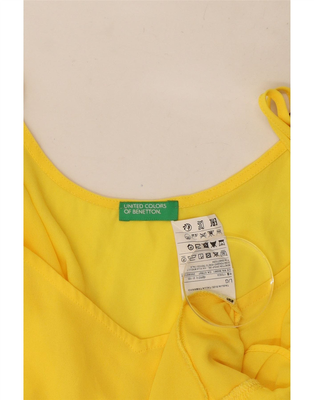 Женский топ на бретельках Benetton UK 16, большой желтый полиэстер