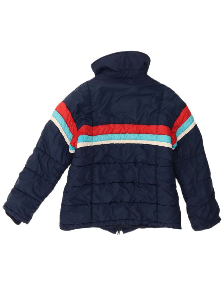 HEAD Womens Padded Jacket UK 14 Medium Navy Blue Colourblock Polyamide