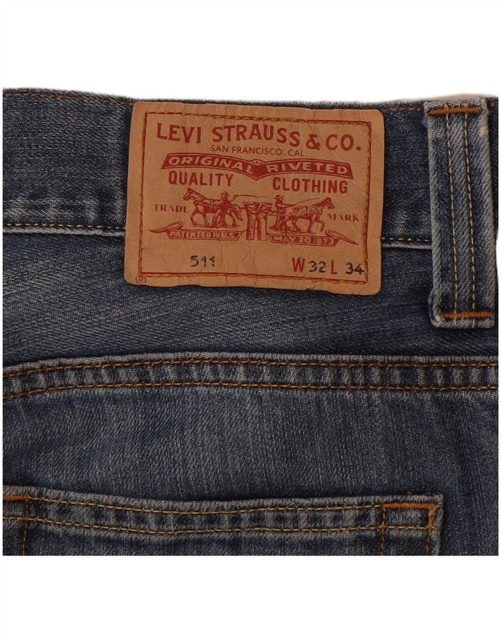 Мужские джинсовые шорты LEVI'S 511 W32, средний синий, хлопок