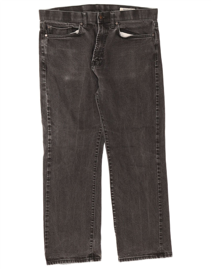 Мужские прямые джинсы Marks & Spencer W34 L29, черный хлопок