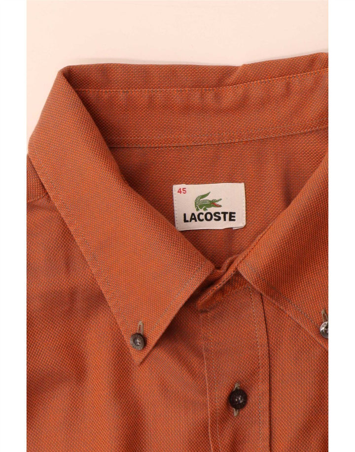Мужская рубашка Lacoste, размер 45 XL, оранжевая, хлопок