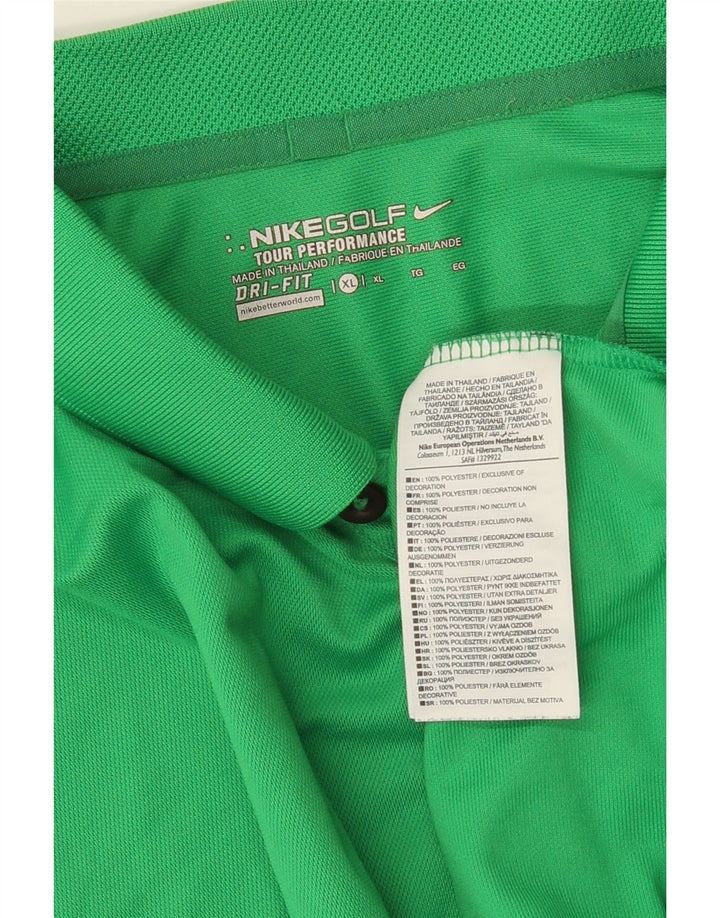 Мужская рубашка-поло NIKE Dri Fit XL, зеленый полиэстер