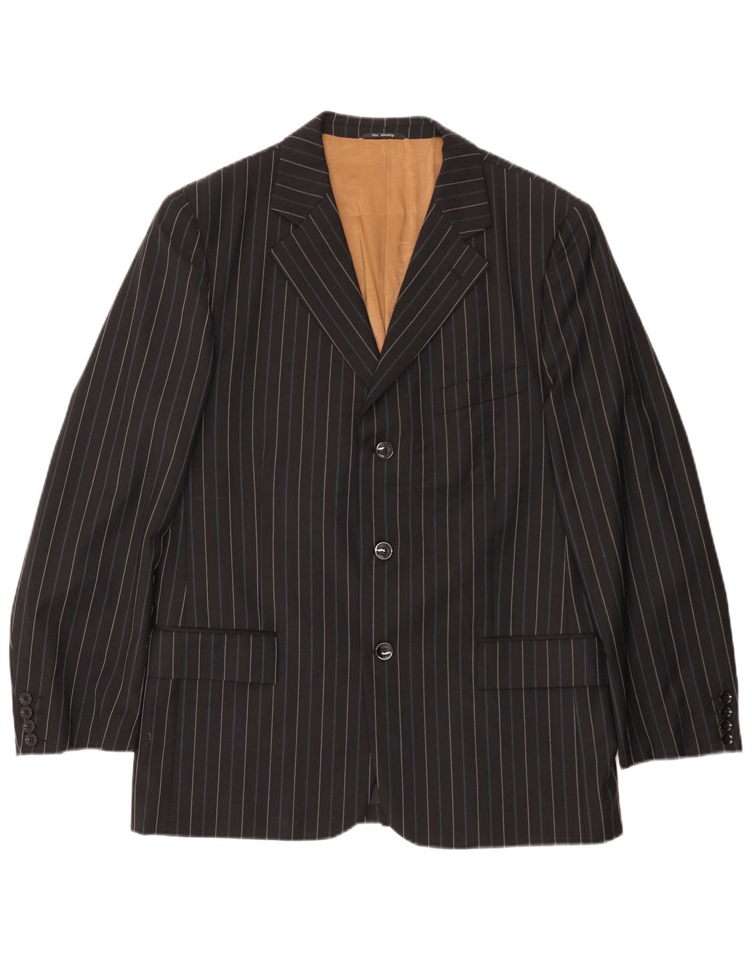 Мужской пиджак Peter & Sons на 3 пуговицах IT 54 2XL, черная полосатая шерсть
